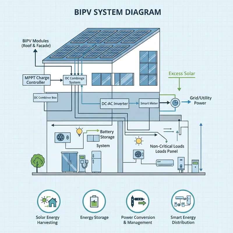 BIPV System Diagram: How Building Integrated PV Works?