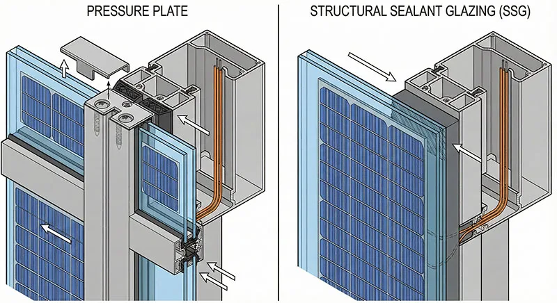 BIPV Mounting—Pressure Plate / Hidden Frame