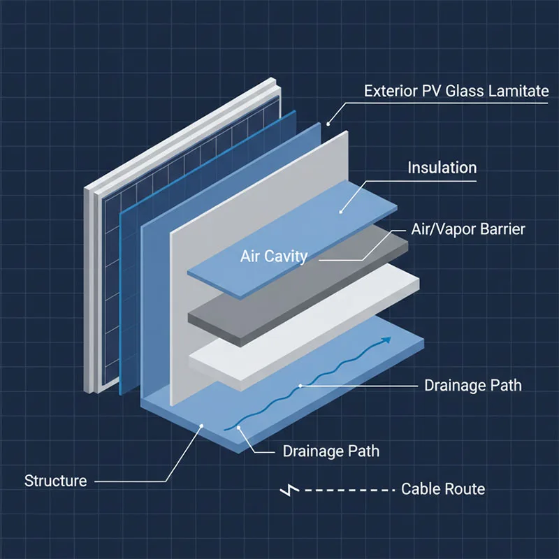 Curtain Wall BIPV Detail (Section Sketch)